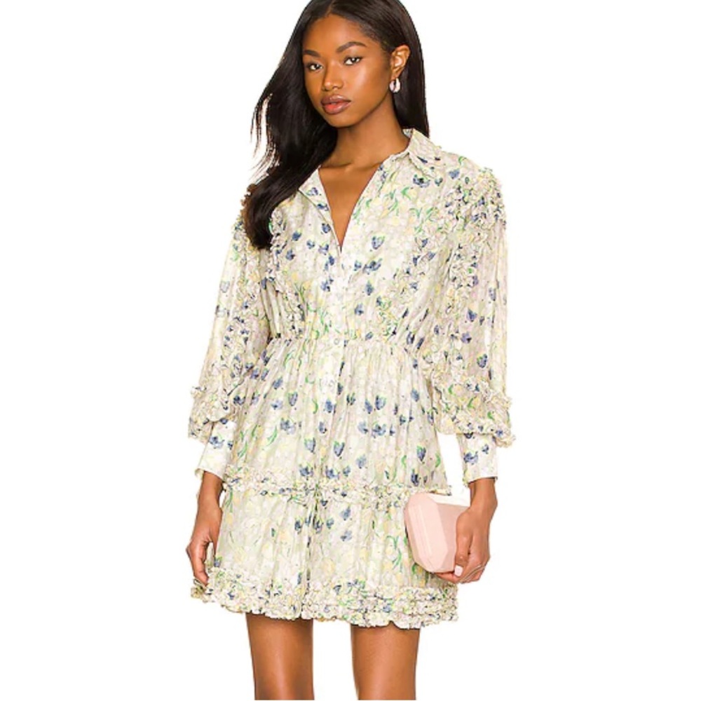 *Last Chance* Elliatt Kendari Long Sleeve Babydoll Dress Multi 🤍 - Picture 1 of 8